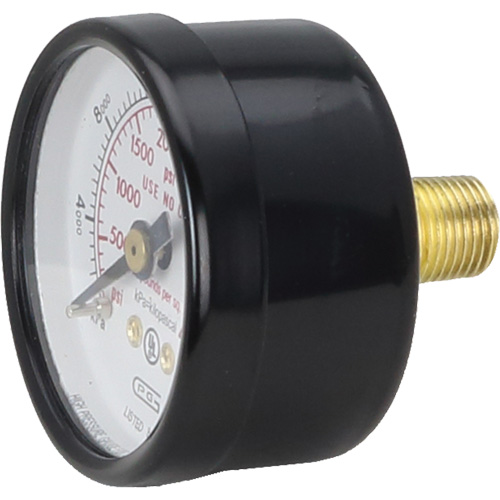 Pressure Gauges, 1-1/2" , 0 - 4000 psi, Back Mount, Analogue O-Max