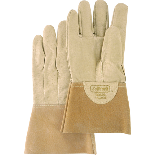 Softouch Welding Gloves, Split Pigskin, Size Large O-Max