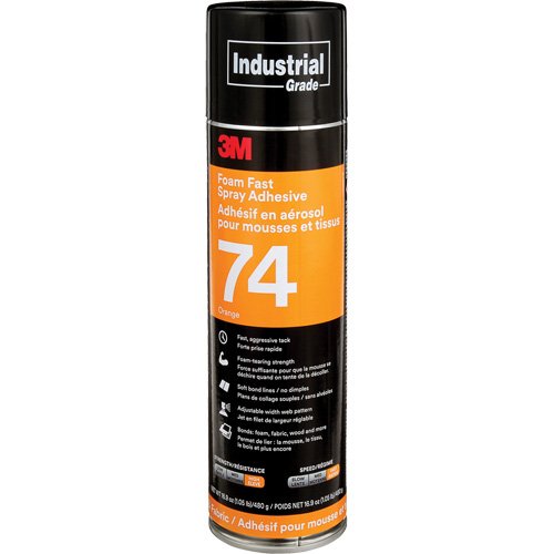 Foam & Fabric Spray Adhesive, Orange, Aerosol Can O-Max
