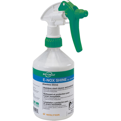 Nettoyant et protecteur de surface en acier inoxydable E-Nox Shine, 500 ml, Bouteille &agrave; g&acirc;chette O-Max