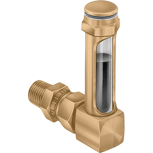 Indicateurs de niveau &agrave; liquide en laiton - Raccords universels, Filet&eacute;, 8-11/16" lo, 225°F (107,22° C) O-Max