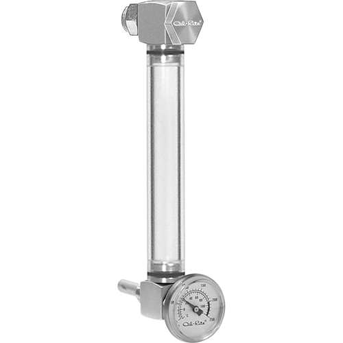 Round Nylon Liquid Level Gauge, Threaded, 9" L, 205°F (96.11° C) O-Max