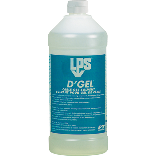 D'Gel&reg; Cable Gel Solvent, 32 oz., Bottle O-Max