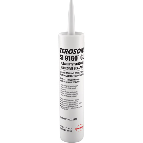 Scellant &agrave; la silicone Teroson SI 9160, Cartouche, Transparent O-Max