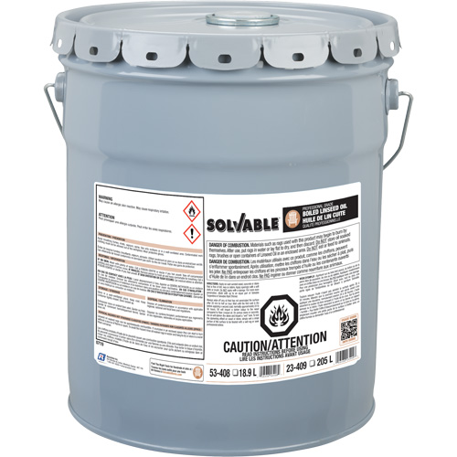 Huile de lin bouillie, Seau, 18,9 L Volume net O-Max