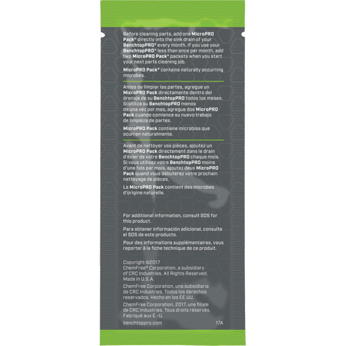 Agent nettoyant antimicrobien MicroPro Pack, 0,5 oz, Pochette O-Max