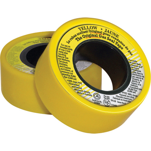 Ruban d'&eacute;tanch&eacute;it&eacute; pour filet en PTFE, 236" lo x 3/4" la, Jaune O-Max