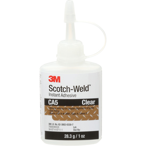 Scotch-Weld Instant Adhesive CA5, Clear, Bottle, 1 oz. O-Max