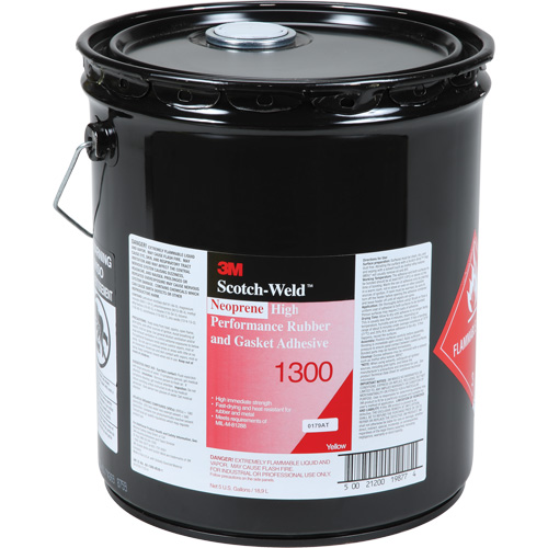 High-Performance Rubber & Gasket Adhesive, Pail, Yellow O-Max