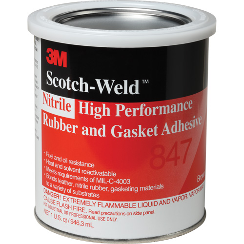 Scotch-Weld High-Performance Rubber & Gasket Adhesive, Gallon, Brown O-Max