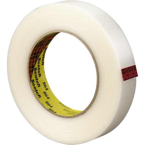 Scotch&reg; Reinforced Strapping Tape, 5.6 mils Thick, 12 mm (1/2") x 330 m (1082')  O-Max