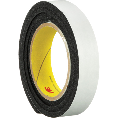 4714 Vinyl Foam Tape, 25.4 mm (1") W x 16.5 m (54') L, 250 mils, Black O-Max