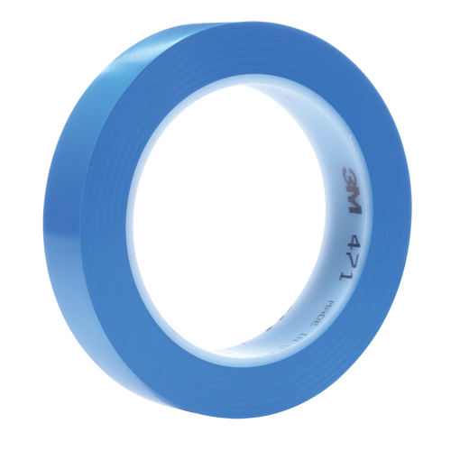 Ruban en vinyle 471, 19 mm (3/4") la x 32,9 m (108') lo, 5,3 mils, Bleu O-Max