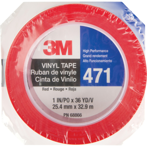 Ruban en vinyle 471, 25,4 mm (1") la x 32,9 m (108') lo, 5,3 mils, Rouge O-Max
