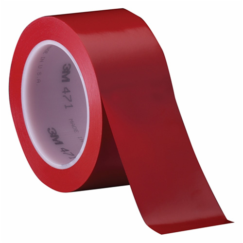 471 Vinyl Tape, 6 mm (1/4") W x 32.9 m (108') L, 5.2 mils, Red O-Max