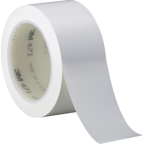 471 Vinyl Tape, 38 mm (1-1/2") W x 32.9 m (108') L, 5.2 mils, White O-Max