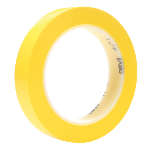 471 Vinyl Tape, 19 mm (3/4") W x 32.9 m (108') L, 5.3 mils, Yellow O-Max