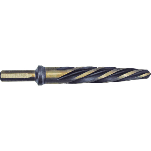 Al&eacute;soir pour automobile noir et or de premi&egrave;re qualit&eacute; Jet-Kut, 3/4", Cannelure Spirale, Acier rapide, Tige 3 m&eacute;plats O-Max