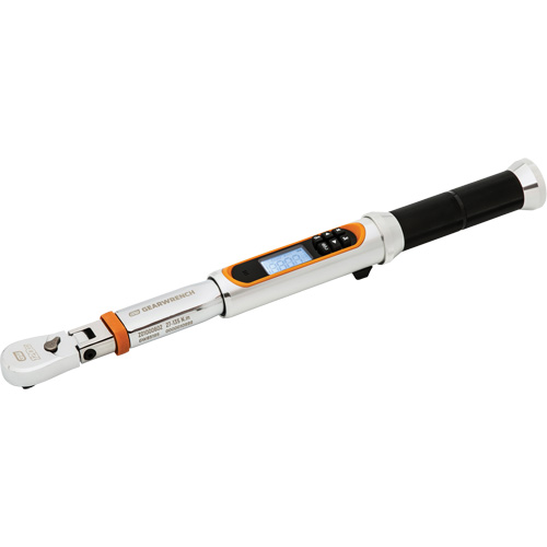 Cl&eacute; dynamom&eacute;trique &agrave; t&ecirc;te flexible 120XP avec angle, &eacute;lectronique, Entraînement 3/8" carr&eacute;, 120 - 1200 lb-pi O-Max