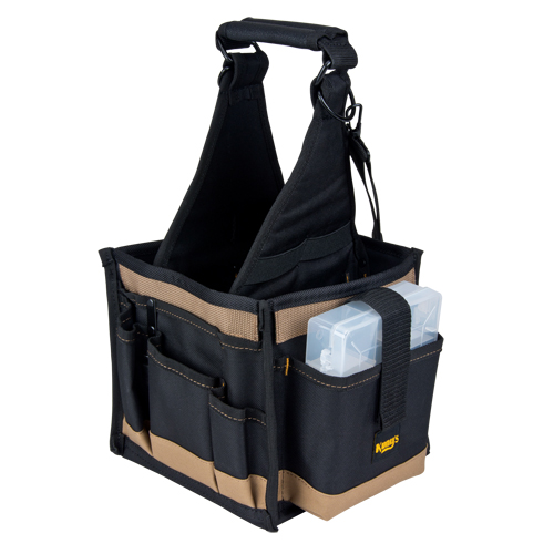 Porte-outils, Toile, 25 pochettes, Noir O-Max