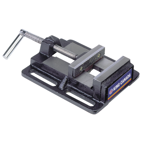 Drill Press Vise, 6" Jaw Width, 0" Throat Depth, Bench Mount Base O-Max