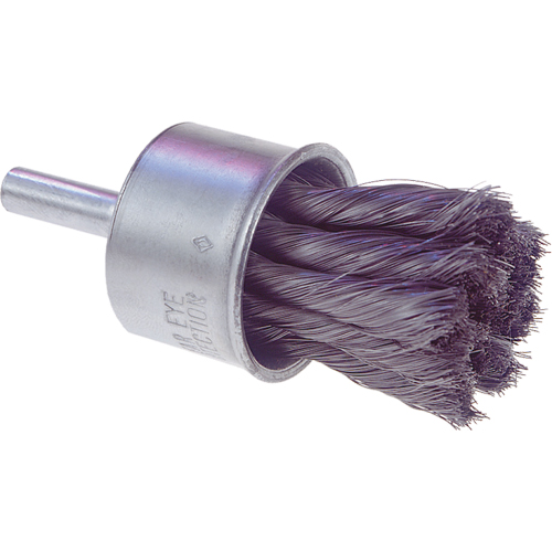 Knot Wire End Brush, 1/2" Dia., 0.0104" Wire Dia., 1/4" Shank O-Max
