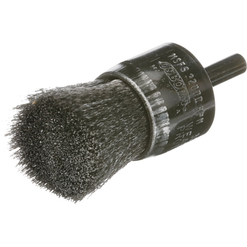 Crimped Wire End Brush, 1", 0.005 Fill O-Max