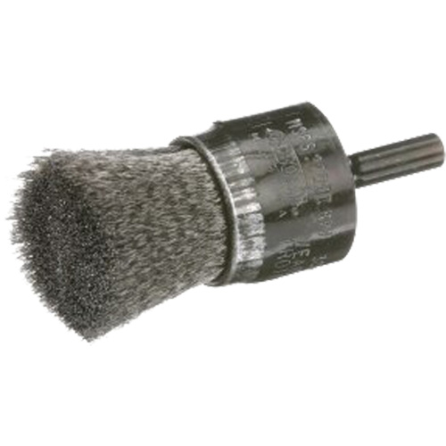 Crimped Wire End Brush, 1", 0.006" Fill O-Max