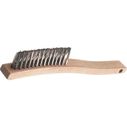 Brosses de grattage &agrave; manche long, rainure en V, Acier inoxydable, 3 x 14 rangs de fils, Longueur 13-3/4" O-Max