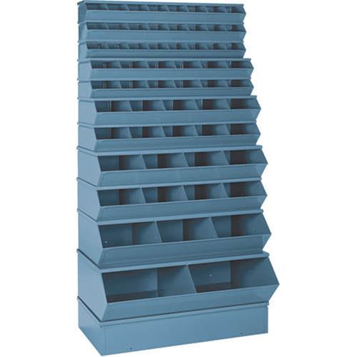 Sectional Bin Units, 100 lbs. Cap., 37" W x 8" D x 4-1/2" H, Blue O-Max