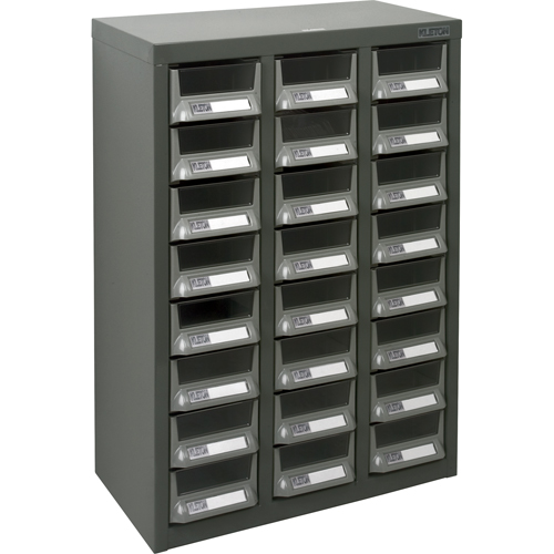 Casiers pour pi&egrave;ces KPC-400, Acier galvanis&eacute;, 24 tiroirs, 17-3/10" x 8-7/10" x 25-3/5", Gris O-Max