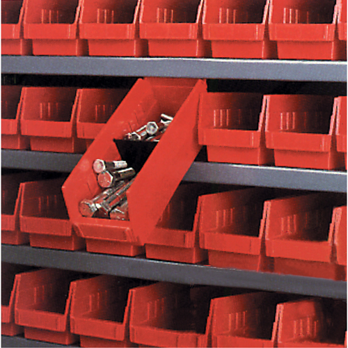 Shelf Bins, 8-3/8" W x 4" H x 17-7/8" D, Blue, 40 lbs. Capacity O-Max
