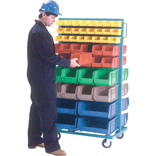 Mobile Bin Racks - Double Sided, 0 Bins, 36" W x 24" D x 67-1/2" H O-Max
