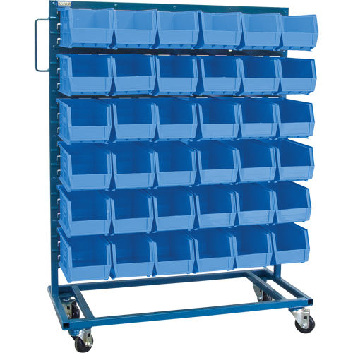 Support mobile pour bacs &agrave; un c&ocirc;t&eacute;, &agrave; un c&ocirc;t&eacute;, 36 bacs, 36" la x 16" p x 46-1/2" h O-Max