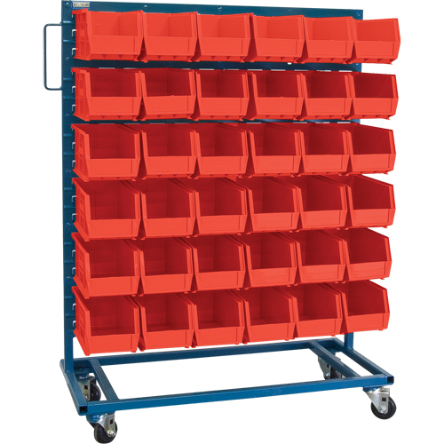 Support mobile pour bacs &agrave; un c&ocirc;t&eacute;, &agrave; un c&ocirc;t&eacute;, 36 bacs, 36" la x 16" p x 46-1/2" h O-Max