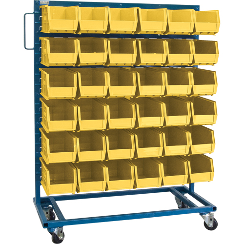 Single-Sided Mobile Bin Rack, Single-sided, 36 bins, 36" W x 16" D x 46-1/2" H O-Max