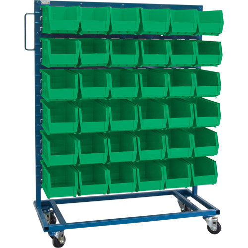 Support mobile pour bacs &agrave; un c&ocirc;t&eacute;, &agrave; un c&ocirc;t&eacute;, 36 bacs, 36" la x 16" p x 46-1/2" h O-Max