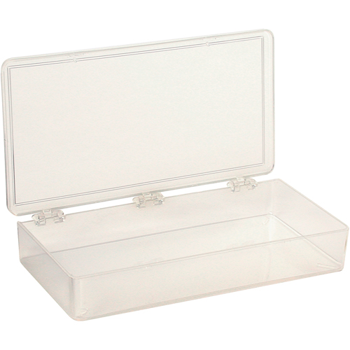 K-Resin Compartment Box, Plastic, 4" W x 8" D x 1-3/16" H, Transparent O-Max