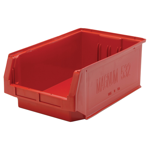 Contenants g&eacute;ants empilables, 12,375" la x 19,75" p x 7,875" h, Rouge O-Max