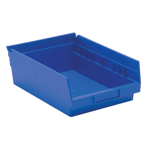 Bacs de rangement pour tablettes, 8-3/8" la x 4" H x 11-5/8" p, Bleu, Capacit&eacute; 30 lb O-Max