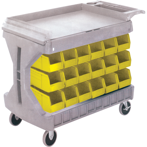 PROCART A/36 BACS JAUNE# CB101, &agrave; deux c&ocirc;t&eacute;s, 36 bacs, 45-5/18" la x 24" p x 34-3/4" h O-Max