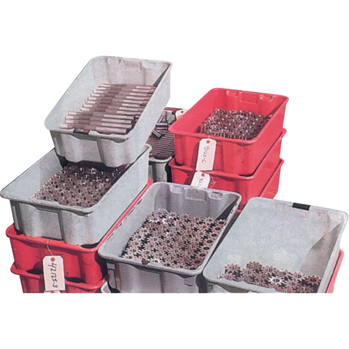 Stack-N-Nest&reg; Plexton Containers, 16.9" W x 30.6" D x 11.1" H, Red O-Max