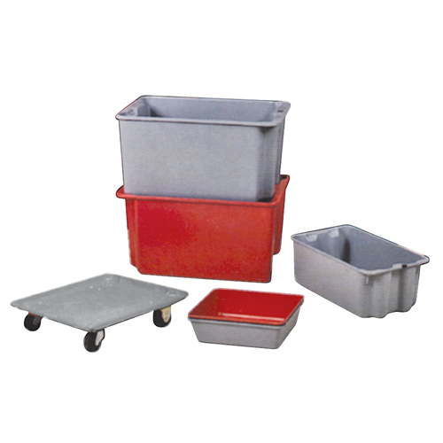 Stack-N-Nest&reg; Plexton Containers, 16.9" W x 30.6" D x 11.1" H, Red O-Max
