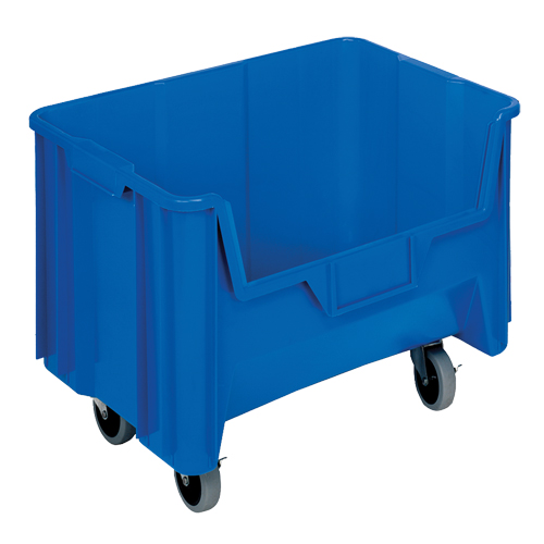 Mobile Giant Stack Container, 12-7/16" H x 19-7/8" W x 15-1/4" D, 250 lbs. Capacity, Blue O-Max