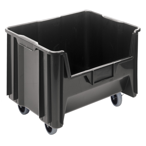 Mobile Giant Stack Container, 12-7/16" H x 19-7/8" W x 15-1/4" D, 250 lbs. Capacity, Black O-Max
