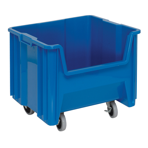 Mobile Giant Stack Container, 12-1/2" H x 16-1/2" W x 17-1/2" D, 250 lbs. Capacity, Blue O-Max