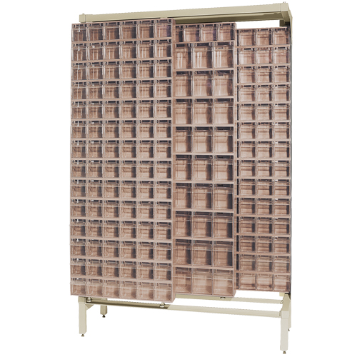 Free-Standing Tip-Out Bins Slider System, 48" W x 18" D x 77" H, 303 Drawers O-Max