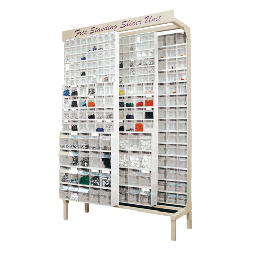 Free-Standing Tip-Out Bins Slider System, 48" W x 18" D x 77" H, 180 Drawers O-Max