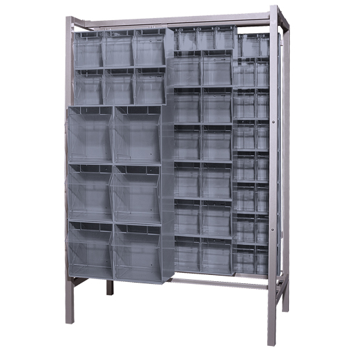 Free-Standing Tip-Out Bins Slider System, 51-1/4" W x 26" D x 77" H, 101 Drawers O-Max