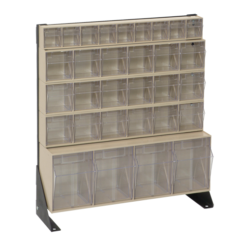 Tip-Out Bins Stand, 23-5/8" W x 8" D x 28" H, 31 Drawers O-Max